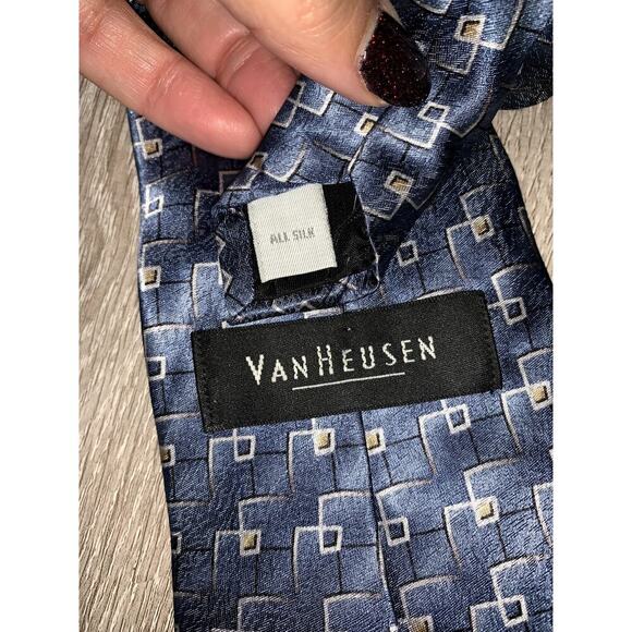 Van Heusen Men's Silk Ties Set of 3 Geometric Designer Multicolor - Picture 3 of 9